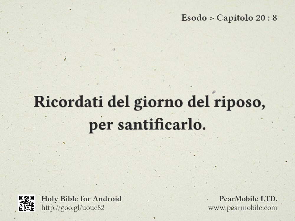 Esodo, Capitolo 20:8